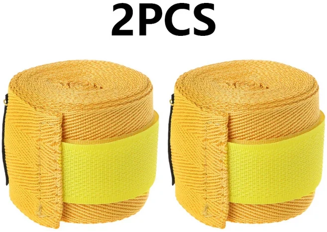 2PCS 1.5/2/3/5M 권투 훈련 붕대 면화 스포츠 산다 킥복싱 Mma 핸드 장갑 랩 벨트, 01 1.5M, 04 Yellow