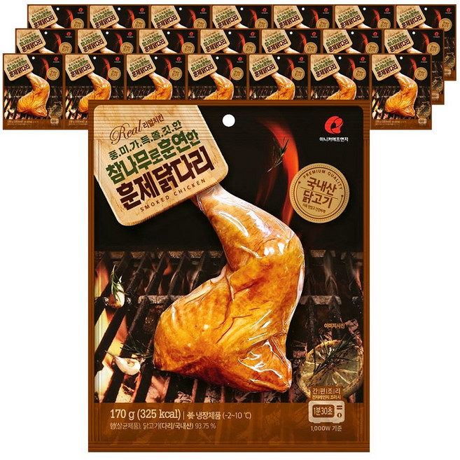 마니커 참나무로 훈연한 훈제 닭다리, 22개, 170g