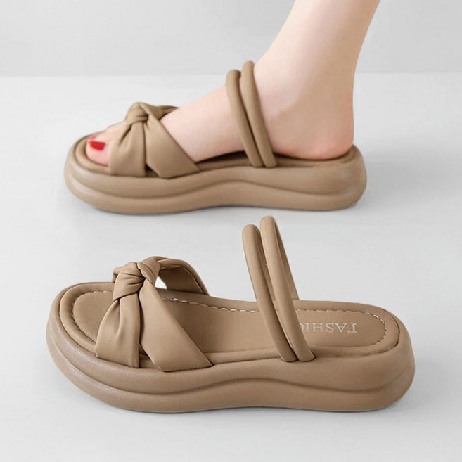 Modern Fashion 여성 발편한 통굽 슬리퍼 심플한 샌들 X102