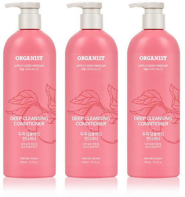 오가니스트 애플사이다 비니거 컨디셔너 450ml x 3개