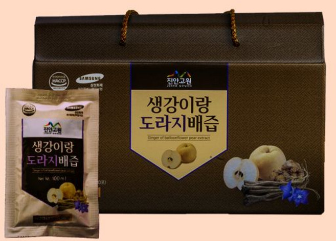 진안고원농산 3년근 약도라지 생강이랑 도라지배즙 100ml 30포