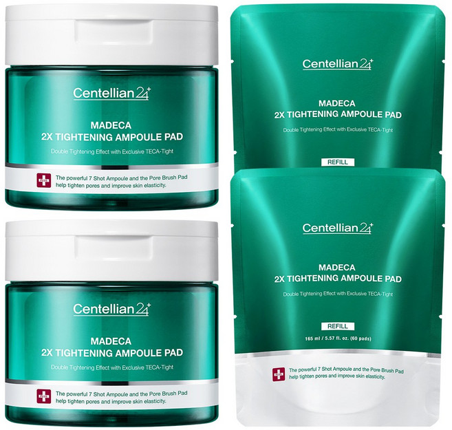 센텔리안24 (대용량) 마데카 더블 타이트닝 앰플패드 60매 + 리필 60매, 2개, 120개입