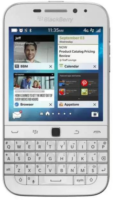 BlackBerry Classic Q20 스마트폰 클래식 키패드, 공식 표준, 16GB, 화이트 A