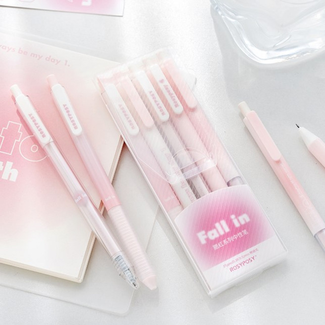 고맙토다 파스텔 감성 젤펜 볼펜 5종 세트 0.5mm 0.38mm, 1개, 2.연핑크