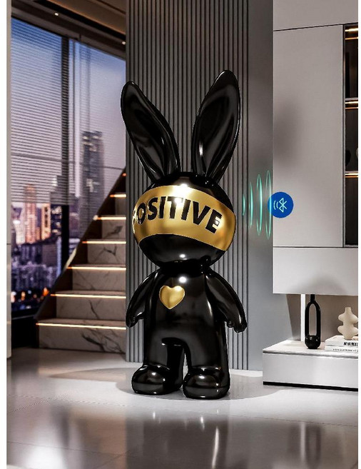 대형 토끼 장식 인형 거실 TV장식 블루투스 스피커 인테리어 소품, 브라이트 오렌지 (블루투스)