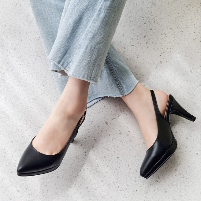 가이아슈 국내생산 발편한 가보시 여성 구두 하이힐 9cm 슬링백구두