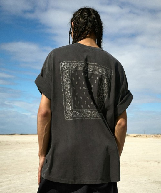 미니멀프로젝트 페이즐리 피그먼트 반팔티셔츠 MST170 다크그레이