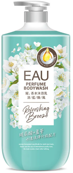 EAU 香水沐浴乳 湛藍微風, 1瓶, 1000ml