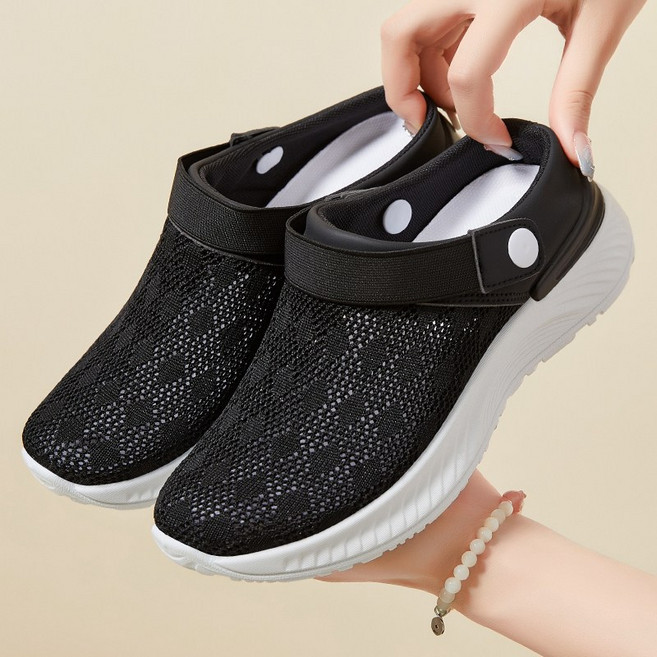 BLTER 여성 뮬 메쉬 슬리퍼 여름 발편한 여성 샌들 슬립온 통기성 슬리퍼 여성 키높이 가볍고 스니커즈G-YH09