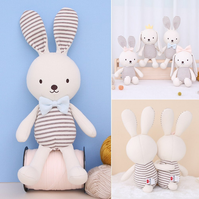 베베라온 오가닉 토끼 애착인형 루리S, 04_오가닉 토끼인형_토토(파랑리본), 1개