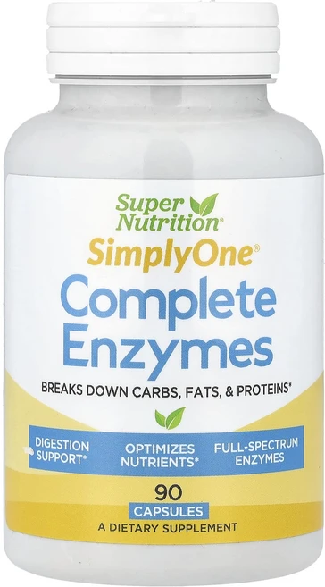 건강챙기세요 Super Nutrition SimplyOne® 종합 효소 베타인 HCI 우담즙 추출물 풀 스펙트럼 효소 브로멜라인 함유 캡슐 90정 백살까지오래오래, SuperNutritionSimplyOne종합효소베타인, 1개 - 쿠팡