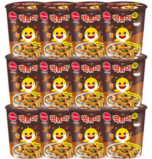 오테이스트 핑크퐁 아기상어 고소한 짜장맛 떡볶이, 116g, 96개