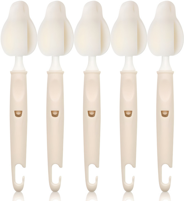 리에또 유아용 젖병 젖꼭지 세척 솔, 5개, 오트밀