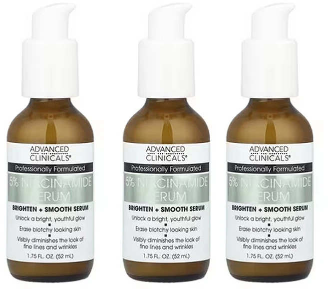 Advanced Clinicals 나이아신아마이드 5% 세럼 전문적인 효능 / 여드름 잡티 흔적 관리 케어 세럼, 52ml, 3개 - 쿠팡
