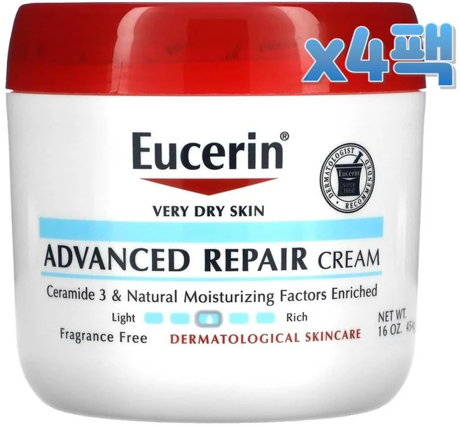 유세린 어드밴스드 리페어 크림 무향 극건성 보습 454g x4팩 - 쿠팡