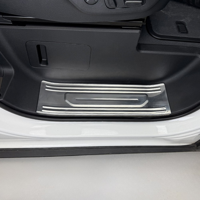 카스타 호환 PV5 튜닝 헤어라인 패턴 도어 스커프 커버 스테인레스 악세사리 용품