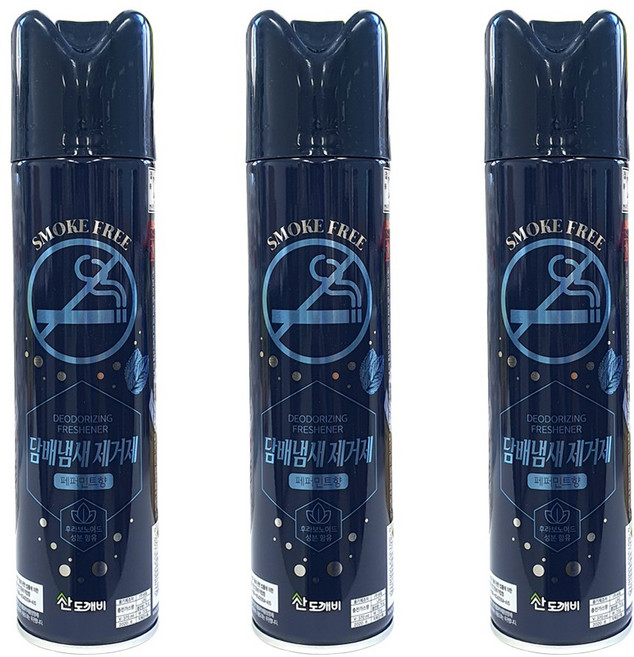 산도깨비 담배냄새 제거제 페퍼민트향, 300ml, 3개
