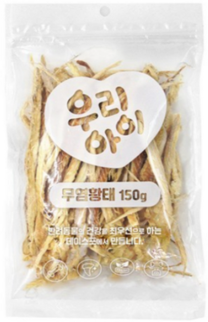 데이스포 강아지 우리아이 무염 건조간식, 황태, 150g, 1개