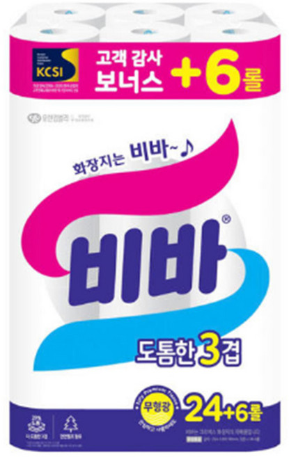 비바 도톰한 3겹 화장지 25m, 30개입, 1개