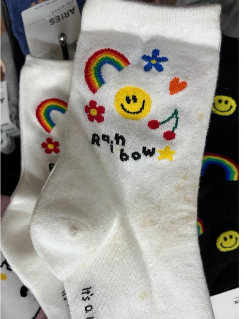 韓國襪 彩虹襪 中筒襪 韓國製造 Rainbow 正韓