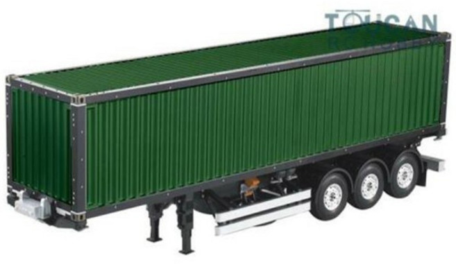 투칸 40피트 컨테이너 섀시 트레일러 도색 1/14 RC 트랙터 트럭 무선 조종 자동차 야외용 장난감 성인용 모