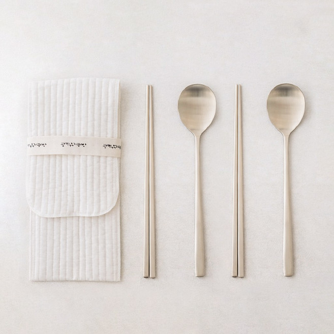 광명유기 방짜 유기 수저세트, 2인조+누비집 증정, 1개