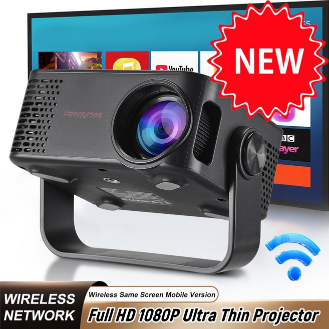 [고으니샵] 빔 프로젝터 미니 휴대용 캠피용 회의용 학원용 다장소 USB충전 무선 리모컨[무료 사은품 증정], 블랙