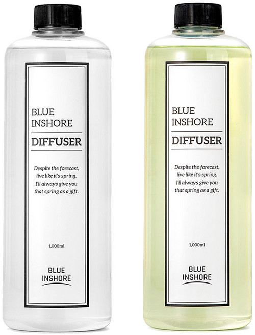 1+1 대용량 디퓨저 리필 1L 방향제 블루인쇼어, 라일락, 2개