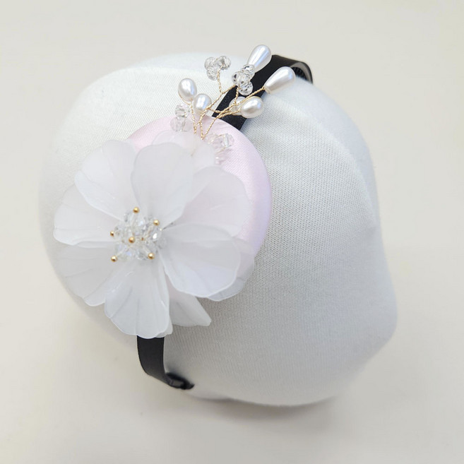 나리꽃 한복 머리띠 머리장식 소품