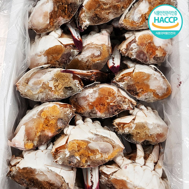 국내산 연평도 특품 급냉 절단 암꽃게, 1개, 1kg (6-12조각)