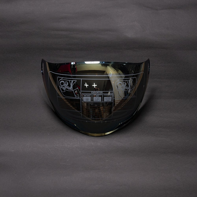 MTM RS10 헬멧 쉴드 투명 스모그 골드 미러 레인보우, 골드 쉴드