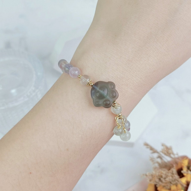 貓掌水晶手鍊 草莓晶彩瑩石 招人緣提升智慧 舒緩心緒