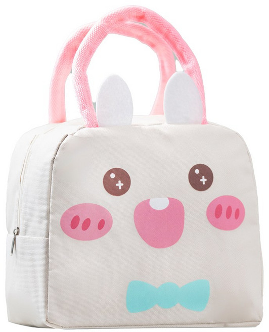 타닥 캐릭터 보냉가방 휴대용 도시락 가방 보온 보냉백 런치백, 6L, b화이트