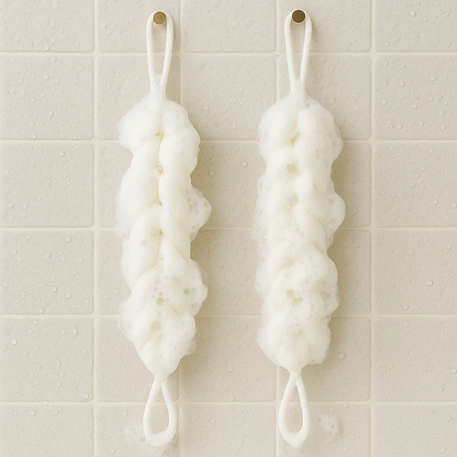 에스홈 뽀득뽀득 버블 샤워타월, 1개, 2개입, 화이트 - 쿠팡