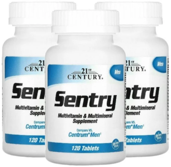 21세기 센트리 남성 종합비타민 멀티비타민 미네랄 120정 3개 Multi Sentry - 쿠팡