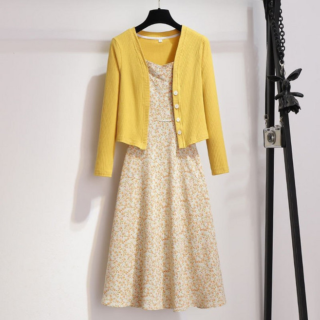 보그핏 너군원피스세트 / 여성 캐주얼 셋업 원피스 가디건 2종