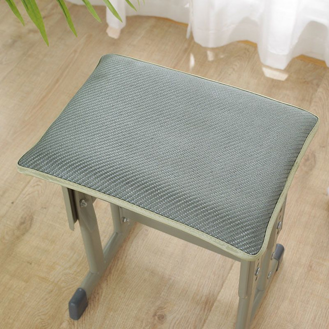 夏季冰絲透氣涼席椅墊 學生辦公室久坐小凳墊, 1個, 冰糖-墨綠45*45cm(辦公汽車推薦)