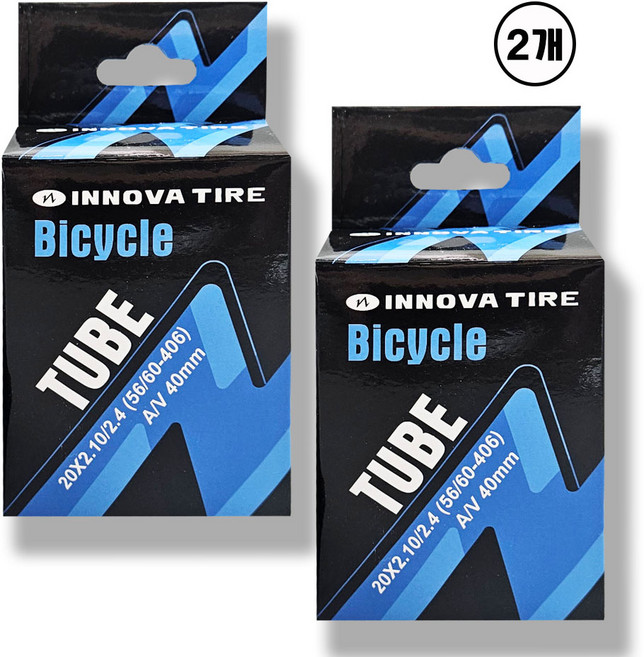 이노바 20인치 미니벨로 전기자전거 고급 튜브 20X2.10-2.40 AV40/슈레더 밸브 40mm/퀄리 모토벨로 삼천리 20인치 전기자전거 사용가능, 2개