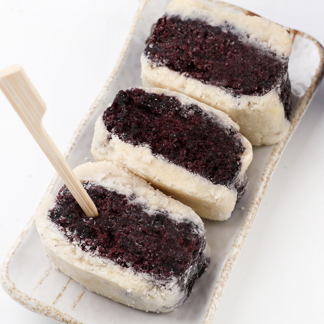 [미소떡방] 아침대용 영양간식 포슬포슬 쫀득한 기피 흑미설기 80g 10개