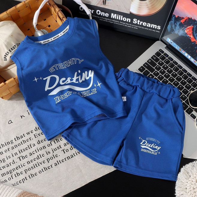 키즈프렌드 아동 유아 트레이닝세트 민소매 반바지 나시 투피스 세트 여름 패션