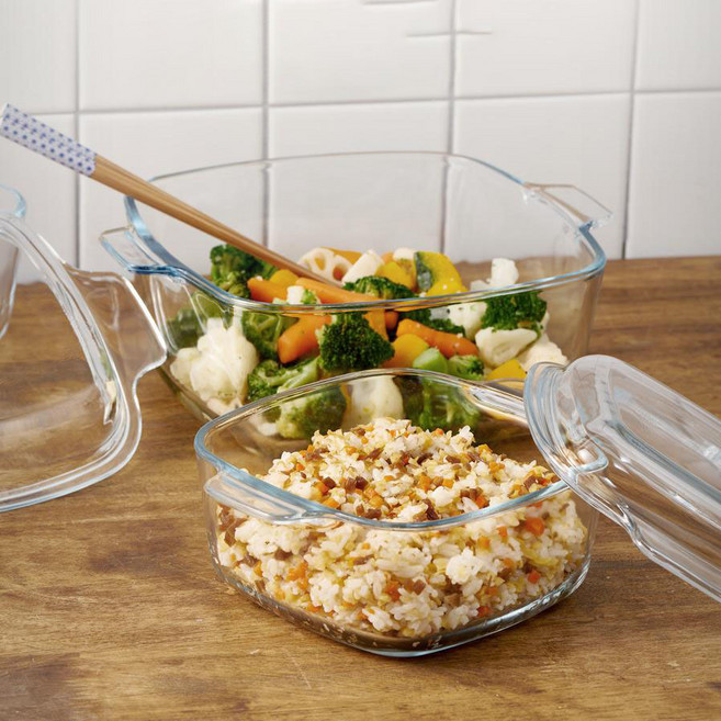 르베르폴리세 사각 내열유리찜기, 1개, 1000ml