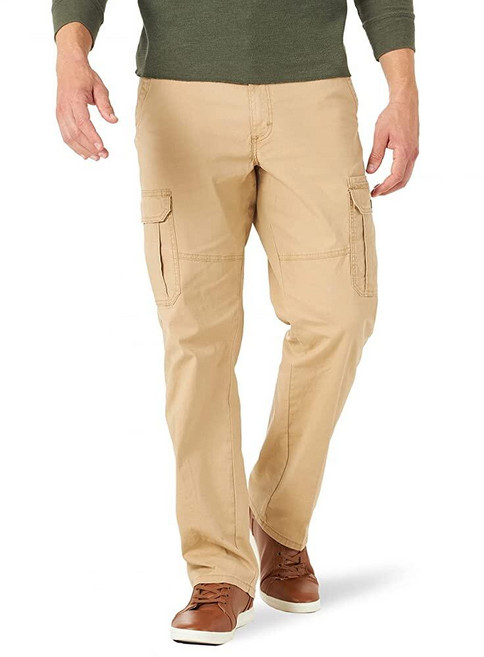 Wrangler Authentics 남성용 릴렉스 핏 스트레치 카고 팬츠 트래버틴 립스톱 173948