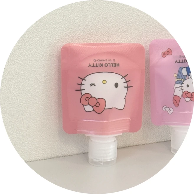 일본정품 헬로키티 휴대용 튜브 파우치 소분용기 30ml 2종택1, 1개, 키티얼굴 - 쿠팡