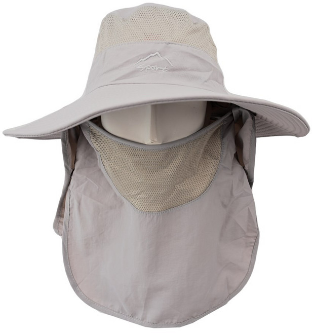 아워리빙 사하라 자외선차단 커버 탈부착형 등산 모자, 그레이