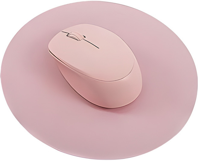 한성컴퓨터 듀얼 무선 무소음 마우스 + 마우스패드, 핑크, BM100