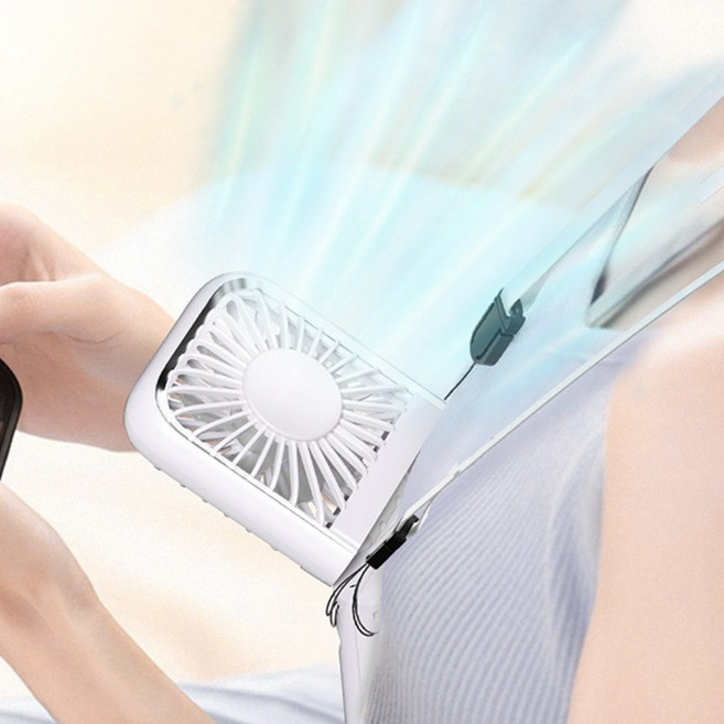 [급속냉각] 카닐로 휴대용 목걸이 접이식 선풍기 C타입, 클린화이트