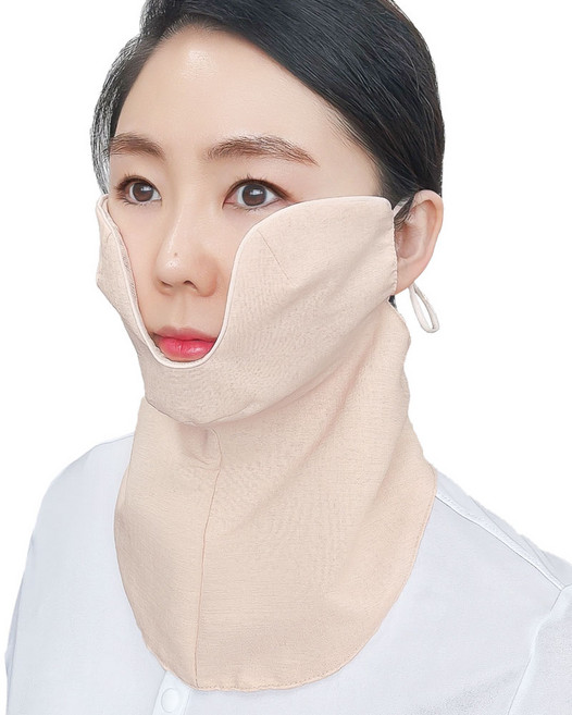 밥앤스미스 자외선차단 볼마스크 롱넥 골프 얼굴가리개 기미 마스크 국산, 베이지, 1개