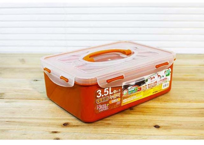 황토 누름락5호소 3.5L 밀페용기 반찬통 저장용기 두부용기 김 kiw+68801Jb