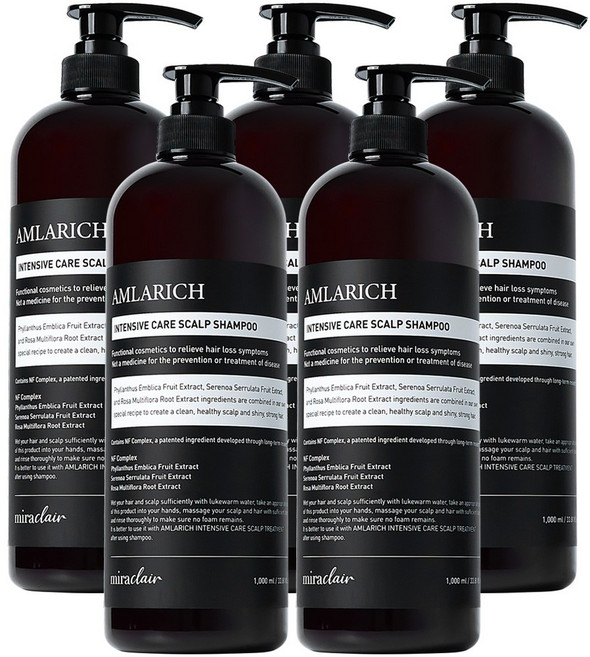 지루성두피 탈모증상완화 샴푸 약산성 힘없는 얇은모발 암라리치 두피트러블, 5개, 1L