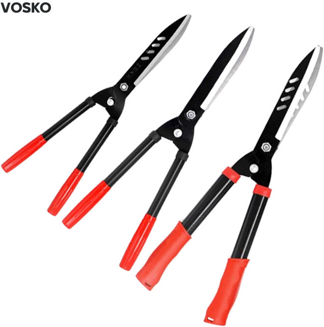 보스코 양손가위 전지가위 전문가용 원예가위 정원 담장 조경 가지치기 잔디, 02.V-231 일자형 양손가위(구멍있음), 1개